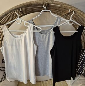 Essential Women's Tank Top Set - Black, Gray, White